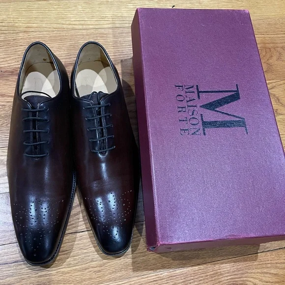 Brand New Maison Forte lace-up whole cut shoes Brown Sz 10 M - Picture 2 of 11
